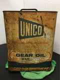 Vint Unico Multi-Purpose GL- 4 Gear Oil 2 Gallon tin Can Gas Station Advertising