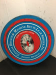 VINTAGE NATIONAL BROACH & MACHINE DIV Round TIN 11" advertising Detroit Michigan