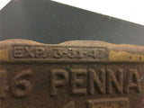 Vintage license plate lot 2 1944 PENNA 77Z67 & 1946 PENNA MA672 mancave garage