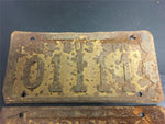 Vintage Set of Matching 40 PA Bus license plate front & rear 01111 commercial