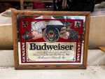 Vtg Made in Canade Budweiser King of Beers 9.5X12 mirrored advertisement sign