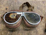 Vtg WW2 WW11 Flying Goggles Beck riding Cap Ace Harley Indian Motorcycle 1940's