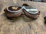 Vtg WW2 WW11 Flying Goggles Beck riding Cap Ace Harley Indian Motorcycle 1940's