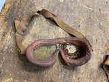 Vtg WW2 WW11 Flying Goggles Beck riding Cap Ace Harley Indian Motorcycle 1940's