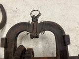 Vtg antique barn beam drill solid metal farming tool equipment post auger