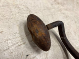 Vtg antique barn beam drill solid metal farming tool equipment post auger