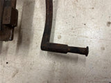 Vtg antique barn beam drill solid metal farming tool equipment post auger