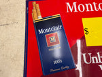 Vtg 1994 Montclair Cigarettes tin metal 17X20.5 advertisement sign man cave