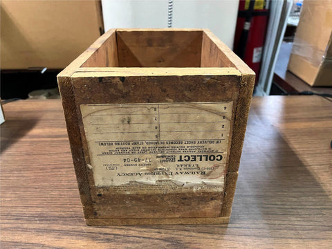 VTG Antique Original Wooden Shipping Crate w/ Railway Express Agency Label