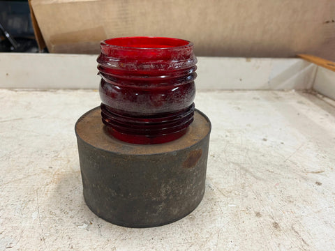 vtg antique Dressel Railroad Lantern w/screw in burner red globe