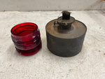 vtg antique Dressel Railroad Lantern w/screw in burner red globe