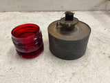 vtg antique Dressel Railroad Lantern w/screw in burner red globe