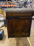 Antique Shoe Shine Polish Repair box French 1800's Tin Brass cobler Street Vendo