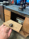 Antique Shoe Shine Polish Repair box French 1800's Tin Brass cobler Street Vendo