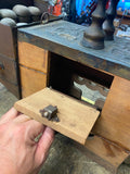 Antique Shoe Shine Polish Repair box French 1800's Tin Brass cobler Street Vendo