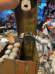 Antique Shoe Shine Polish Repair box French 1800's Tin Brass cobler Street Vendo