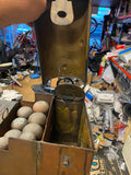 Antique Shoe Shine Polish Repair box French 1800's Tin Brass cobler Street Vendo