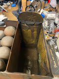 Antique Shoe Shine Polish Repair box French 1800's Tin Brass cobler Street Vendo