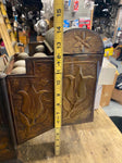 Antique Shoe Shine Polish Repair box French 1800's Tin Brass cobler Street Vendo