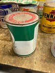 Vtg Quaker State Metal Tin Gas Oil Can Pennsylvania Collector Full!
