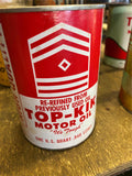 Vtg Top Kik Oil Gas Can Quart Nice shape Collector!