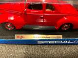 Maisto special edition 1939 Ford Delux coup red 1/18 diecast car