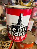 Vtg Penn Drake Metal Tin Full Pennsylvania Oil Gas Can collector Quart!