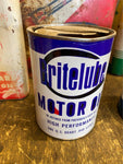Vtg Britelube Oil Gas Can collector Vibrant colors Quart!
