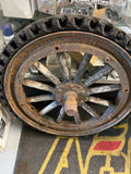 Model T Wood Spoke Wheel Solid Tire Military VTG Heavy Equipment Truck Auto Teen