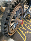 Model T Wood Spoke Wheel Solid Tire Military VTG Heavy Equipment Truck Auto Teen