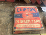 Vtg 1940's Clifton no 8 3/4 rubber splicing tape orig box Electrician electronic