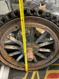 Model T Wood Spoke Wheel Solid Tire Military VTG Heavy Equipment Truck Auto Teen