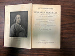 Antique 1908 Autobiography of Benjamin Franklin Hardcover Book H.A. Davidson