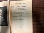 Antique 1908 Autobiography of Benjamin Franklin Hardcover Book H.A. Davidson