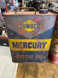 Vtg Sunoco Mercury Gas Oil Can Gallon Metal Tin Collectible! Man Cave!