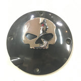 2004 ^ Harley Sportster Black Chrome Skull 4 Hole Bolt Derby Clutch Cover # 2005