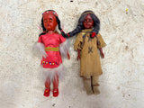 Lot of 4 vtg Indian Trading Co Native American dolls and coin purse figurines