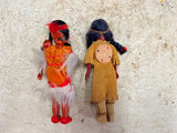 Lot of 4 vtg Indian Trading Co Native American dolls and coin purse figurines