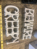 Halloween Decor Beware Creepy Sign Raised Bones Wall Window Haunted house Pr!
