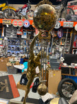 Antique Atlas Brass 33" Swinger Pendulum Greek Unique Clock Sculptur 1920's RARE