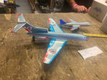 Vtg Friction airplane Marusyo Tin toy Lot Japan 1960's Boeing 727 AA american ai