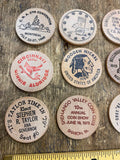 Wooden Nickle Collection Lot Vecturist cinci Montreal Shenang Election Coin Club