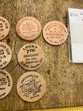 Wooden Nickle Collection Lot Vecturist cinci Montreal Shenang Election Coin Club