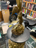 Antique Atlas Brass 33" Swinger Pendulum Greek Unique Clock Sculptur 1920's RARE