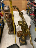 Antique Atlas Brass 33" Swinger Pendulum Greek Unique Clock Sculptur 1920's RARE