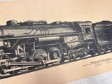 vtg 1969 Alvin F. Staufer Berkshire Type Freight Locomotive class s-2 poster