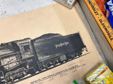 vtg 1969 Alvin F. Staufer Berkshire Type Freight Locomotive class s-2 poster
