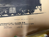 vtg 1969 Alvin F. Staufer Berkshire Type Freight Locomotive class s-2 poster