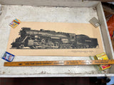 vtg 1969 Alvin F. Staufer Berkshire Type Freight Locomotive class s-2 poster
