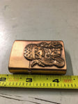 PII KOREA LIGHTER 3D Skull w Bandana Motorcycle & Girl Posing RARE copper look!!